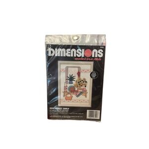 Vintage 1991 Dimensions SOUTHWEST SHELF Counted Cross Stitch Kit 5 x 7
